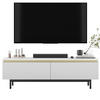 TV-SCHRANK Selene Weiß Matt mit Metallrahmen 140 cm - Schwarz/Weiß, Holzwerkstoff (140/44/35cm) - Meble Lindner