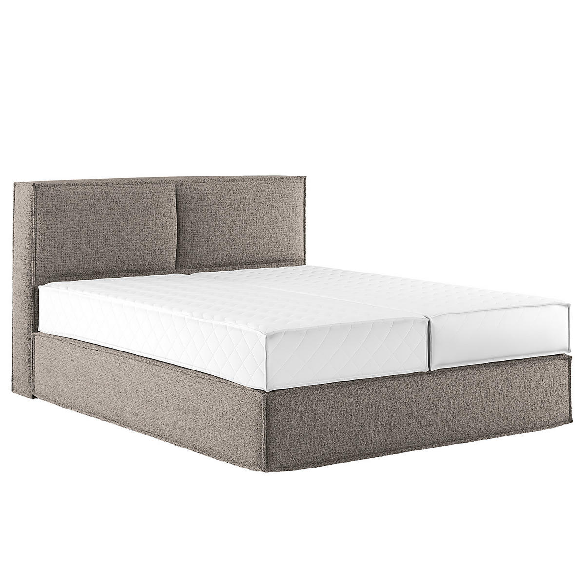 BOXSPRINGBETT mit Kopfteil - Premium - Grau, Textil (160/200cm) - home24