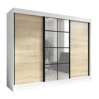 SCHWEBETÜRENSCHRANK 200 CM ORAVELLE Farbe: Weiß / Sonoma - Weiß/Braun, Holzwerkstoff (200/215/59.5cm) - A&J MöbelLand