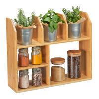 BAMBUSREGAL - Hellbraun, Holz (55/45.5/16cm) - Relaxdays