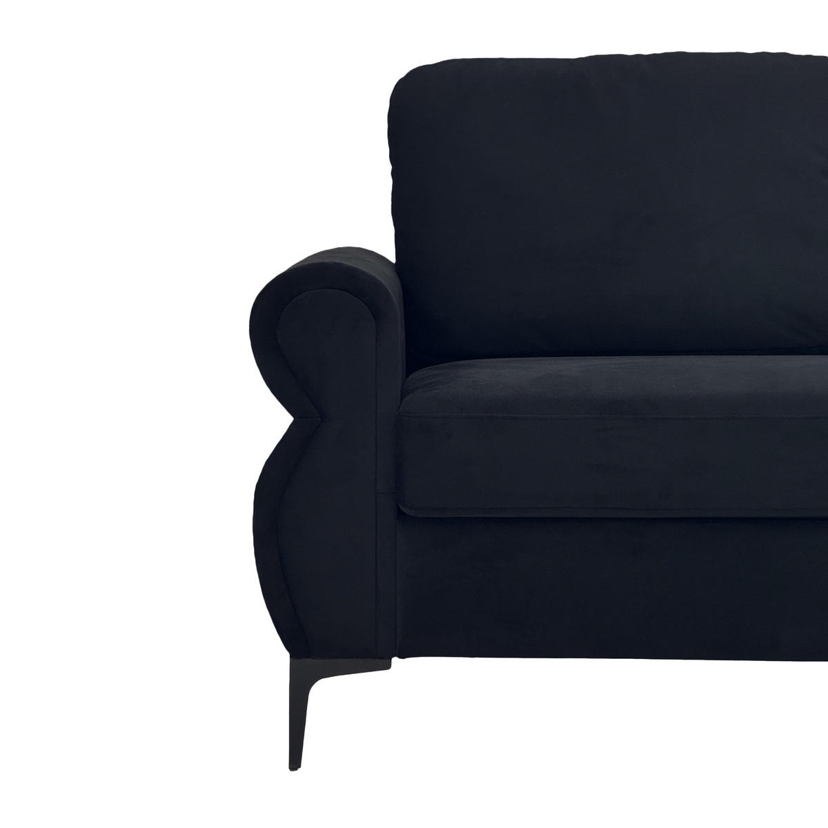 2-SITZER SOFA Polyester Schwarz mit abnehmbaren Bezügen - Schwarz, Holzwerkstoff/Textil (173.5/92/81cm) - WISHDOR