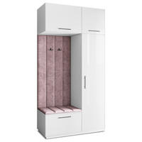 GARDEROBENSCHRANK REMA 120/240/60 cm Modern Garderobe-Set Weiß - Lila/Weiß, Holzwerkstoff (120/240/60cm) - MASSENO