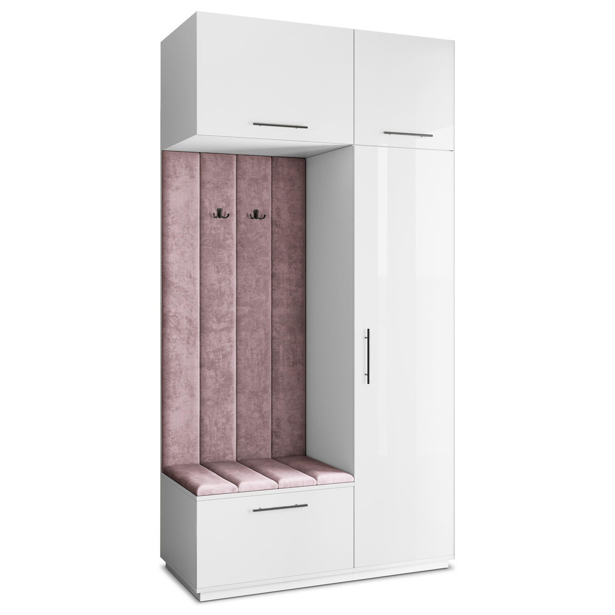 GARDEROBENSCHRANK REMA 120/240/60 cm Modern Garderobe-Set Weiß - Lila/Weiß, Holzwerkstoff (120/240/60cm) - MASSENO