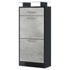 SCHUHSCHRANK Loret Front in Beton Oxid Optik - Hellgrau, Holzwerkstoff (46/104/23cm) - Vladon