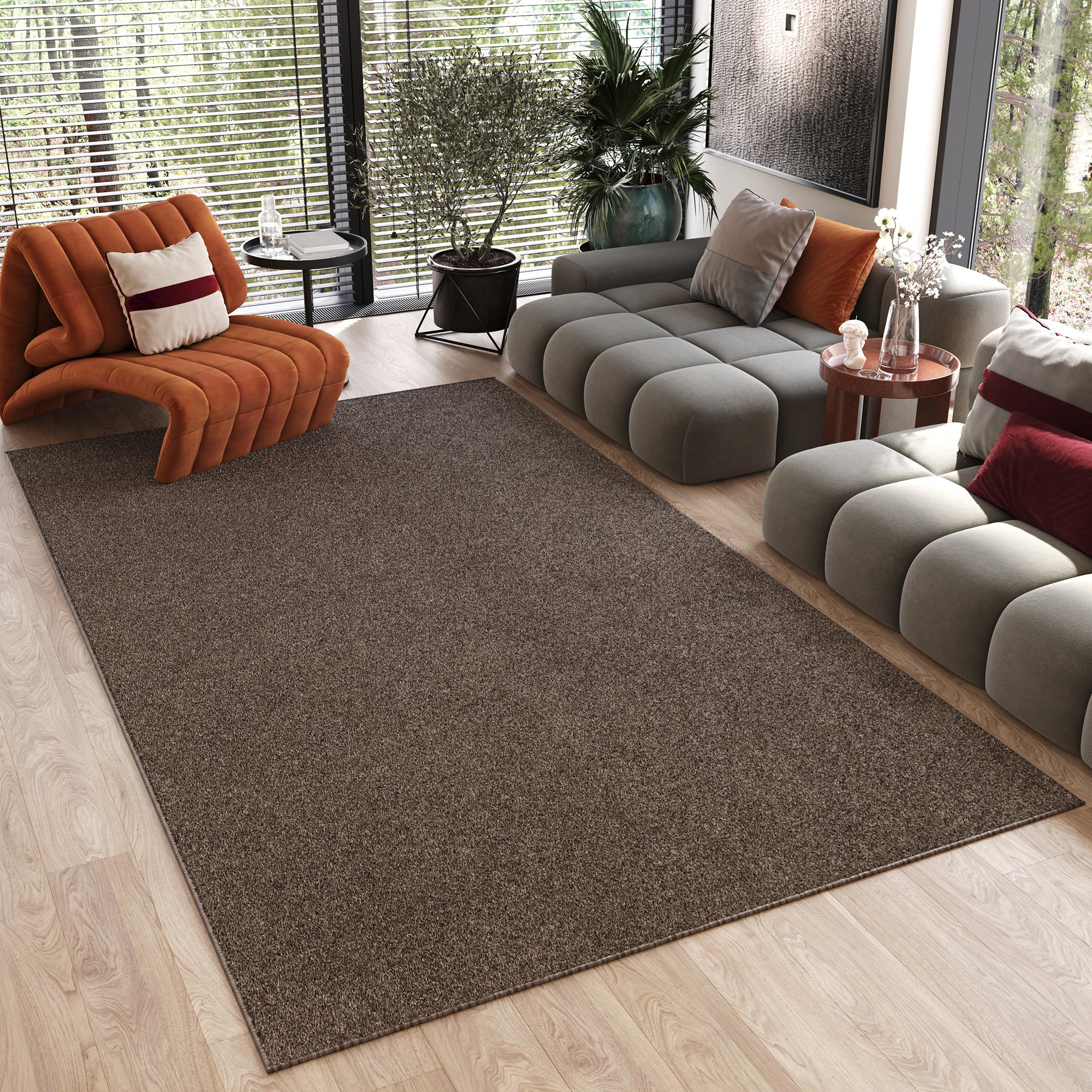 TEPPICH NOYAN Dunkelbraun 120/170 cm - Dunkelbraun, Kunststoff (120/170cm) - Tapiso