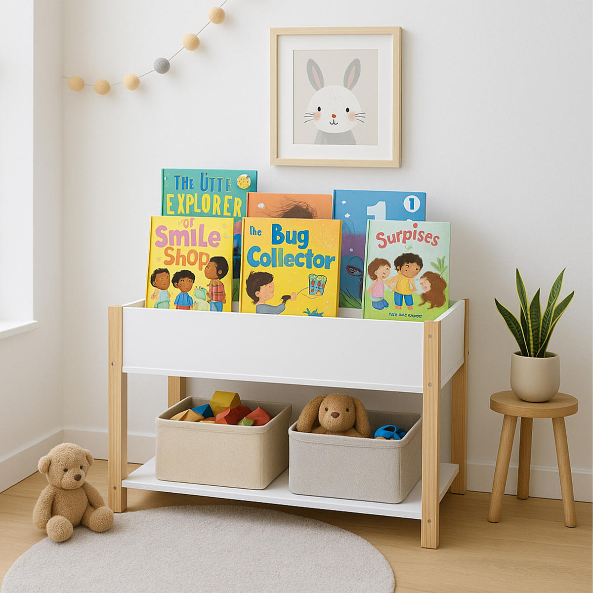 BÜCHERREGAL Kinder - Weiß, Holz/Holzwerkstoff (80/44/40cm) - Relaxdays