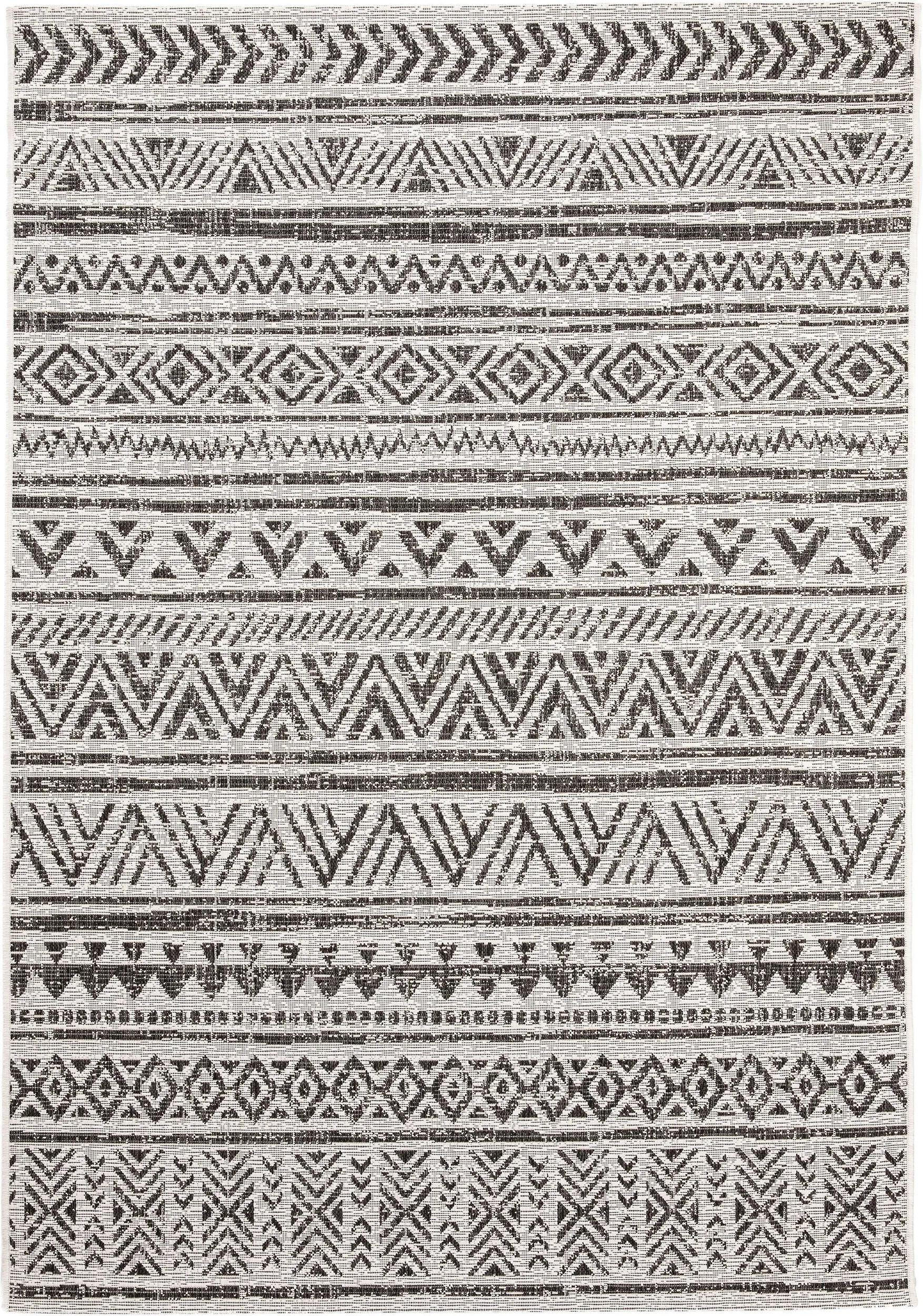benuta VNITŘNÍ a venkovní koberec Cleo Bílá/Černá 140x200 cm