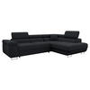 ECKSOFA Torezio Cord, Seite: Rechts - Schwarz, Holz/Textil (274/203cm) - MIRJAN24
