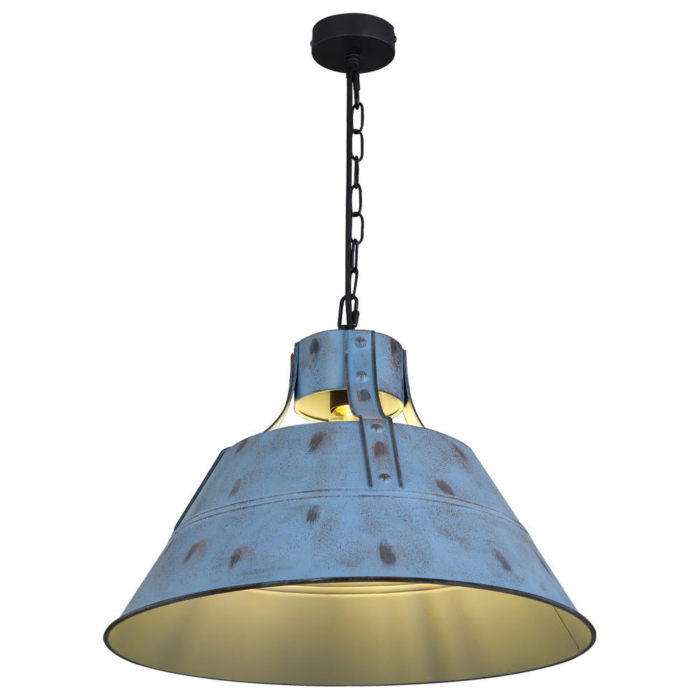 LED HÄNGELEUCHTE Blau Antik - Blau, Metall (45/45/150cm)