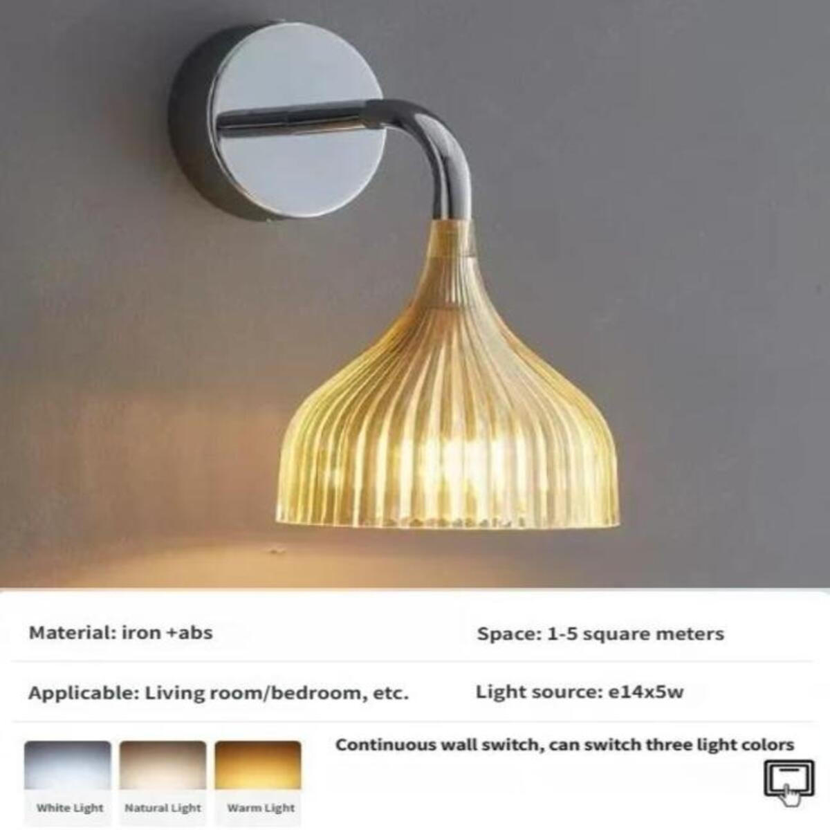 WANDSTRAHLER Dreifarbiges Licht 13.5/13.5/24 cm - Gelb, Metall (13.5/24/13.5cm) - Authentics
