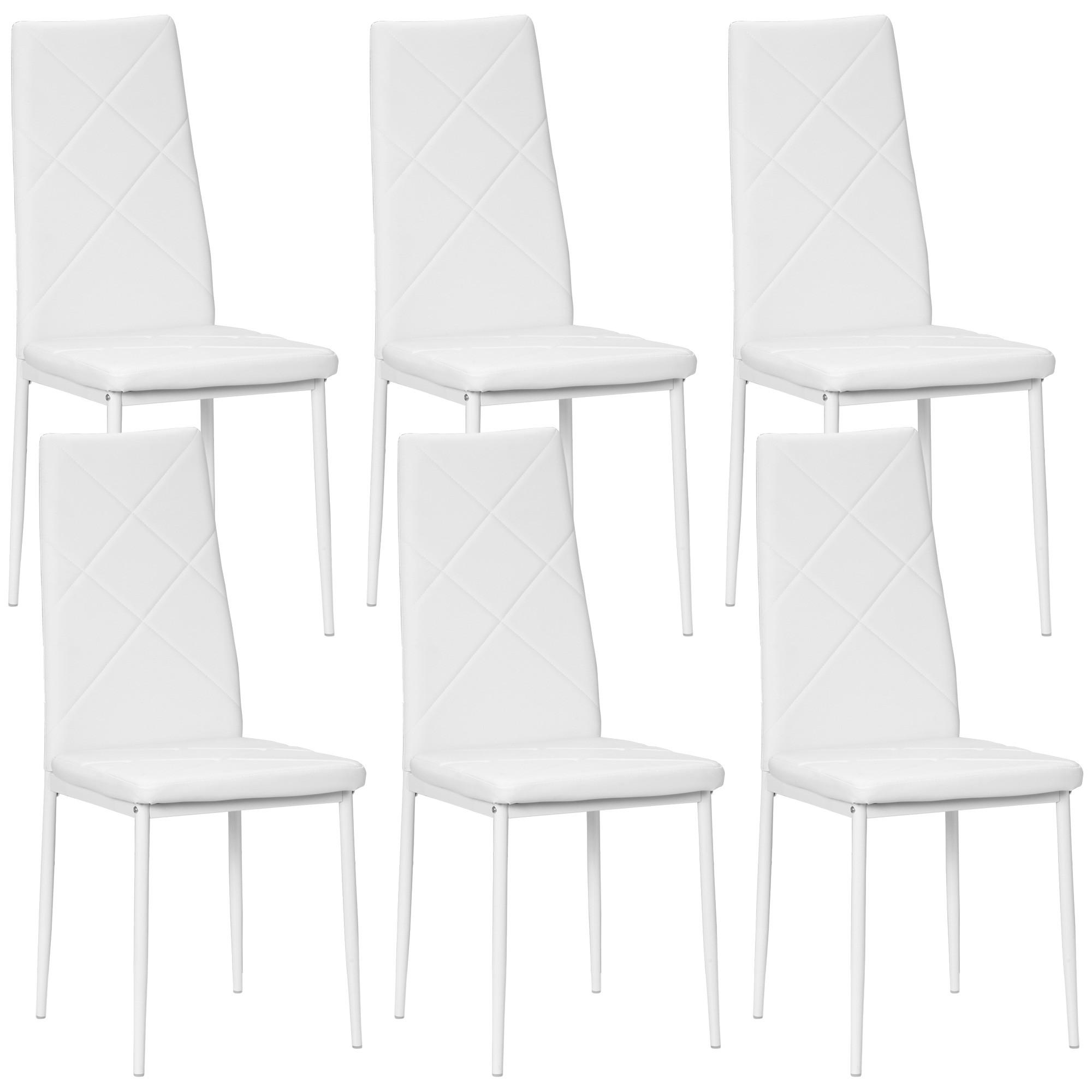 STÜHLE Weiß 6 Stück - Weiß, Metall (41/97/50cm) - GiPP