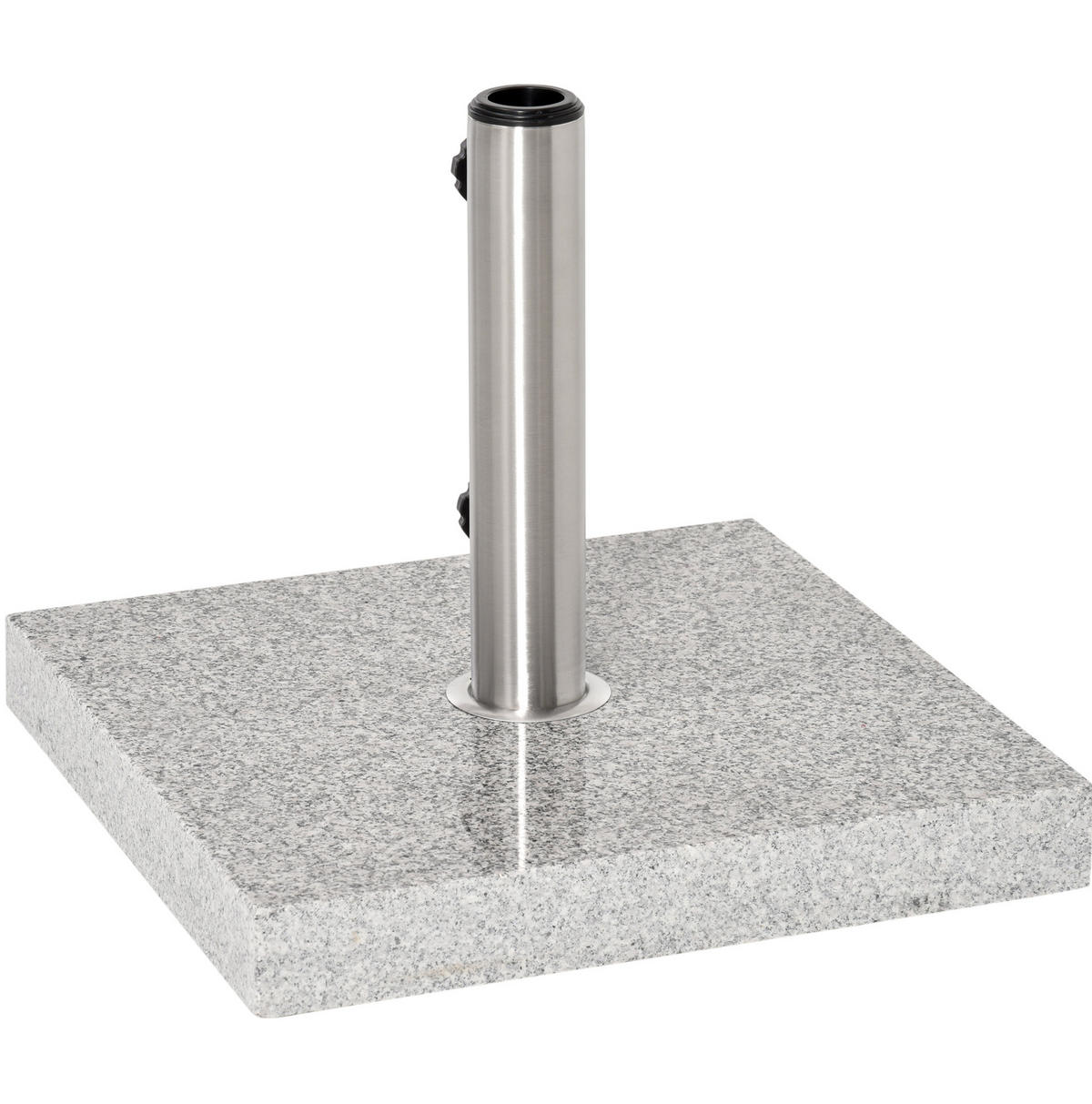 SONNENSCHIRMSTÄNDER 40/40/36 cm grau aus Marmor mit Rollen - Grau, Stein (40/40cm) - OKWISH