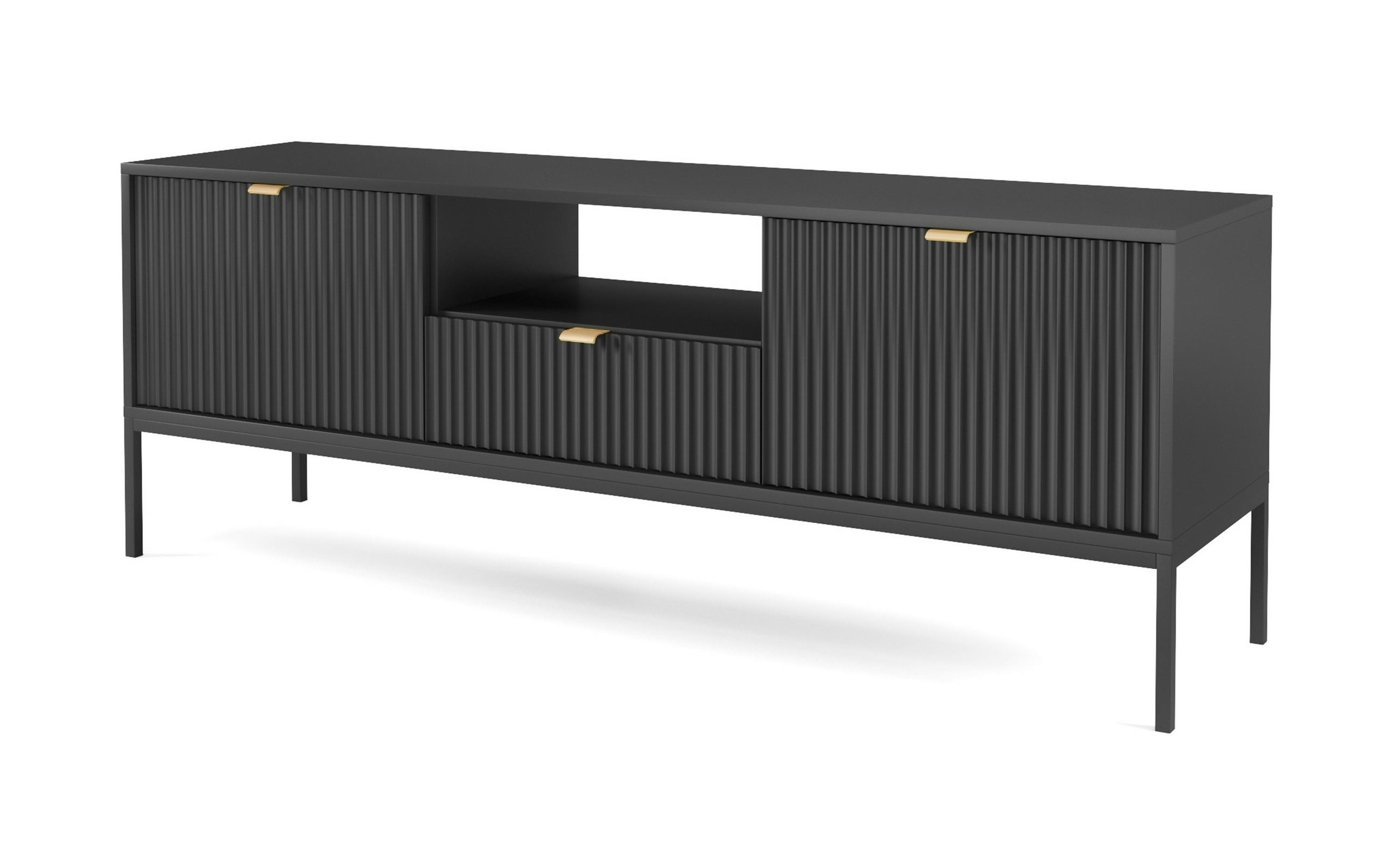 AX Living Lowboard Schwarz 154x56x39 cm