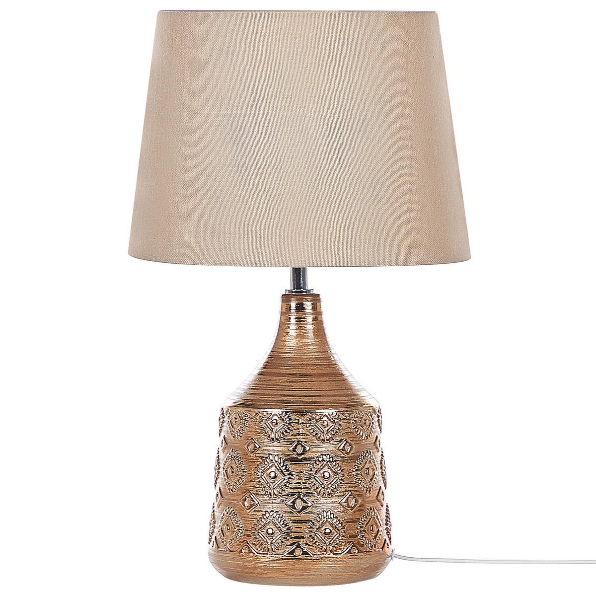 TISCHLAMPE Wari 29/29/47 cm - Beige, Keramik (29/29/47cm) - Beliani
