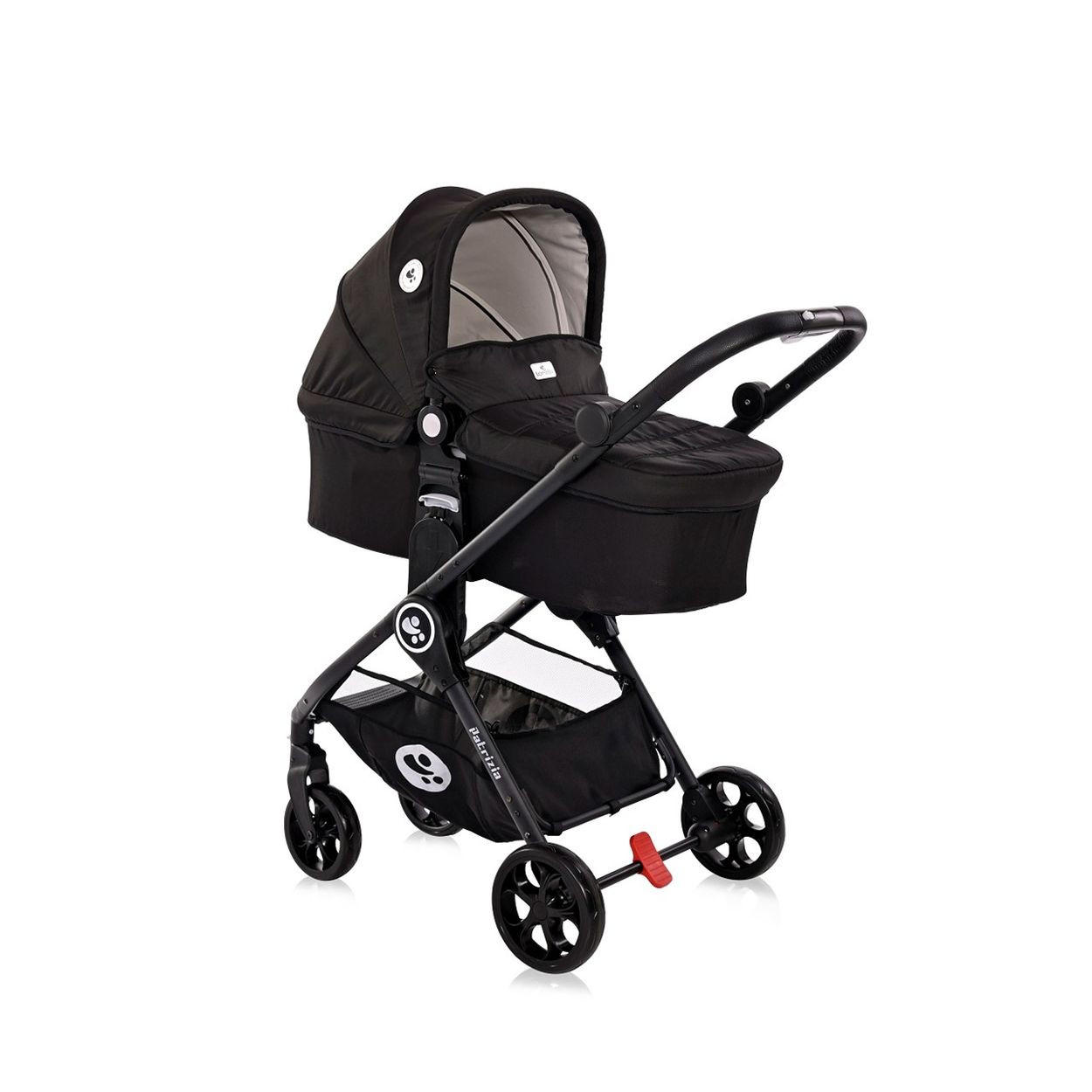 KOMBIKINDERWAGEN 2 in 1 Patrizia schwarz Babywanne, Sportsitz, Sitz umkehrbar - Schwarz, Metall (93/55/99cm) - Lorelli