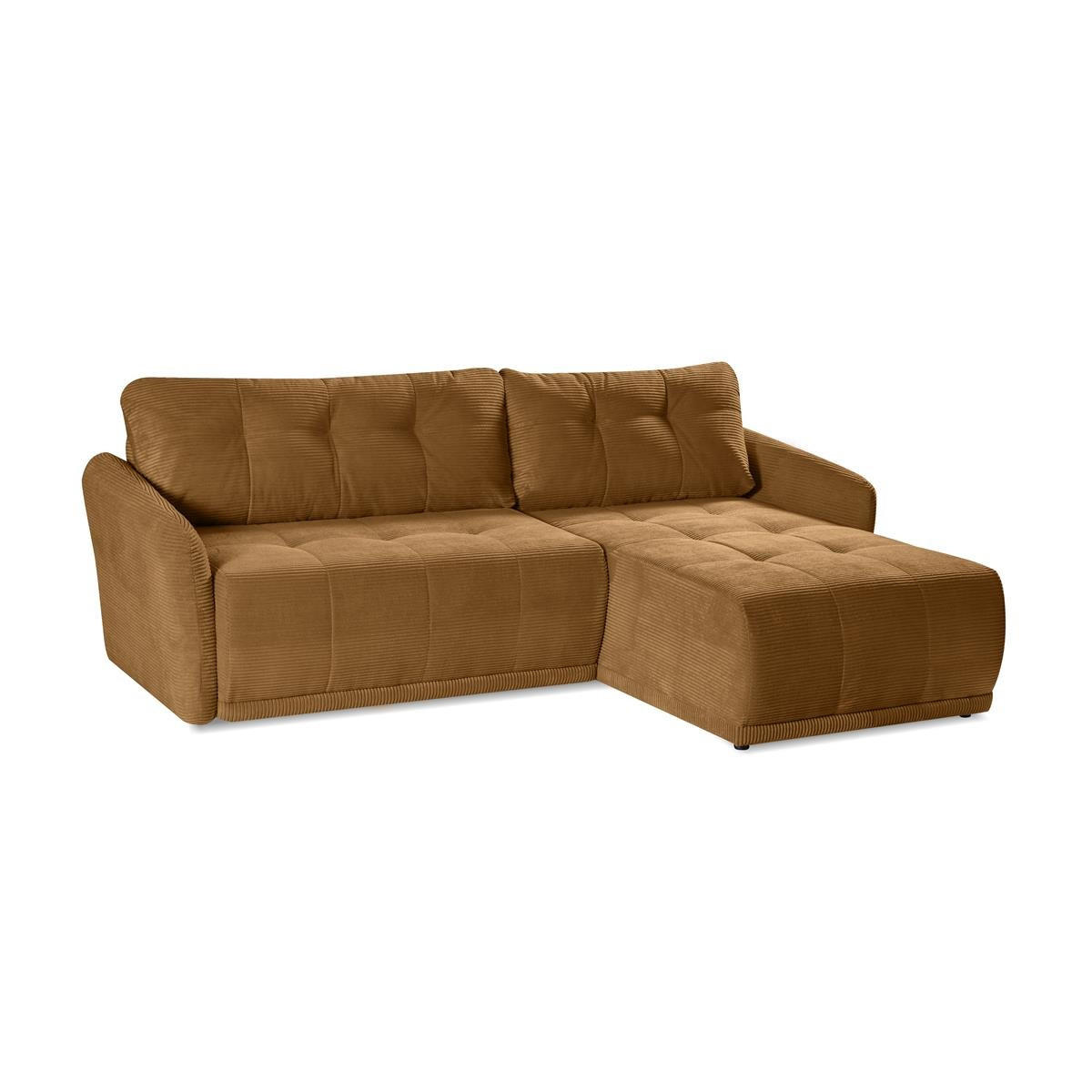 ECKSOFA Omron Gelb, universal Schlafsofa - Honig, Holzwerkstoff/Textil (248/180cm) - Bettso