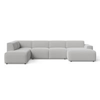 ECKSOFA U Belluno Grau Links - Schwarz/Grau, Holz/Kunststoff (378/220cm) - Graingold