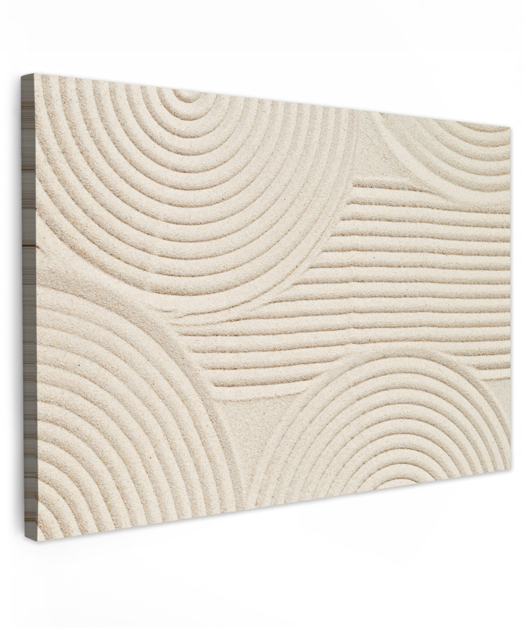 LEINWANDBILD Muster - Abstrakt - Weiß 60x40 cm - Beige, Textil (60/40cm) - MuchoWow
