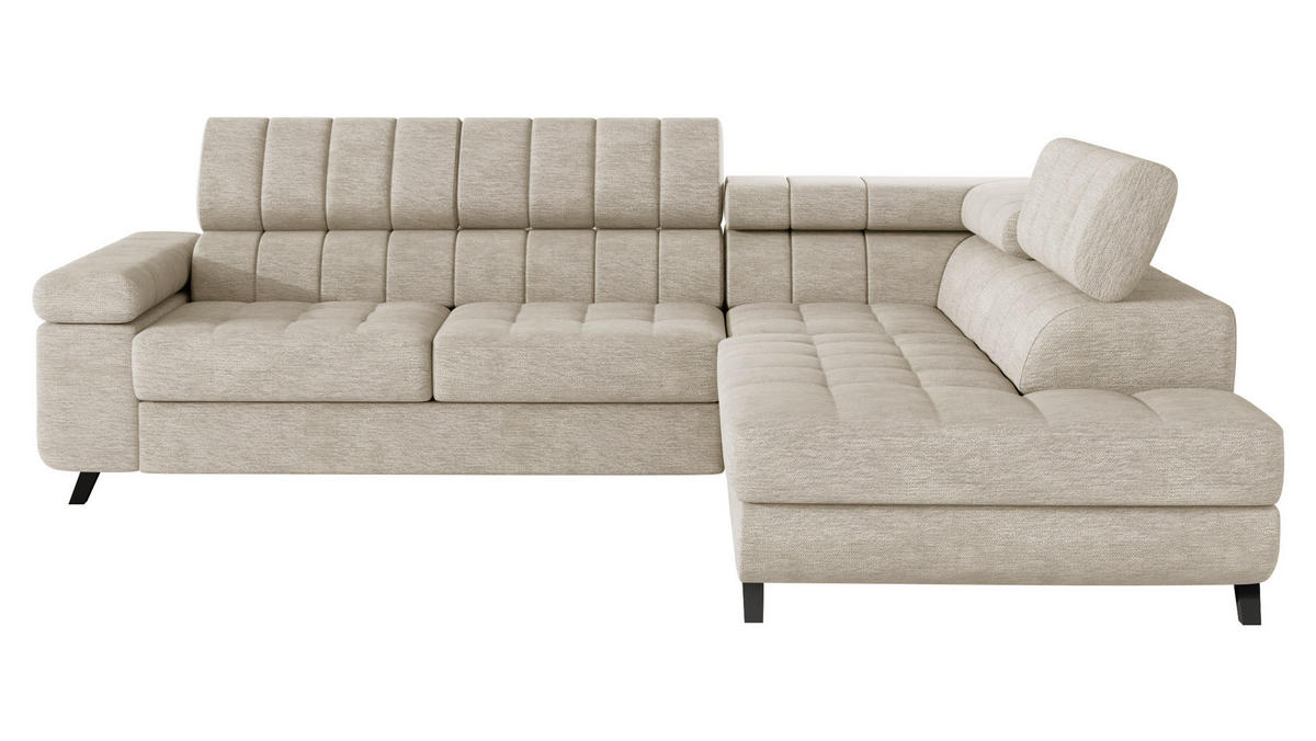 ECKSOFA Nord, Seite: Rechts - Champagner/Schwarz, Holz/Textil (264/203cm) - MIRJAN24