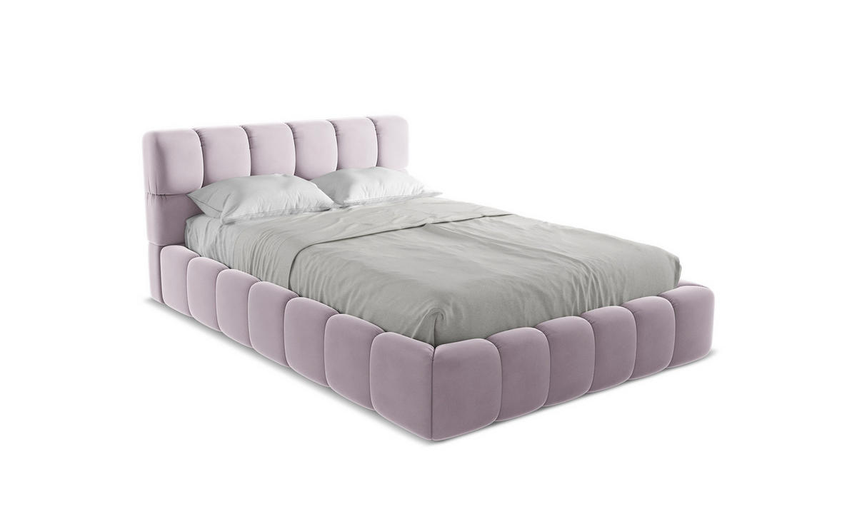 POLSTERBETT mit Bettkasten und Lattenrost 160x228 Violett - Lila/Flieder, Kunststoff/Textil (140/200cm) - Makamii