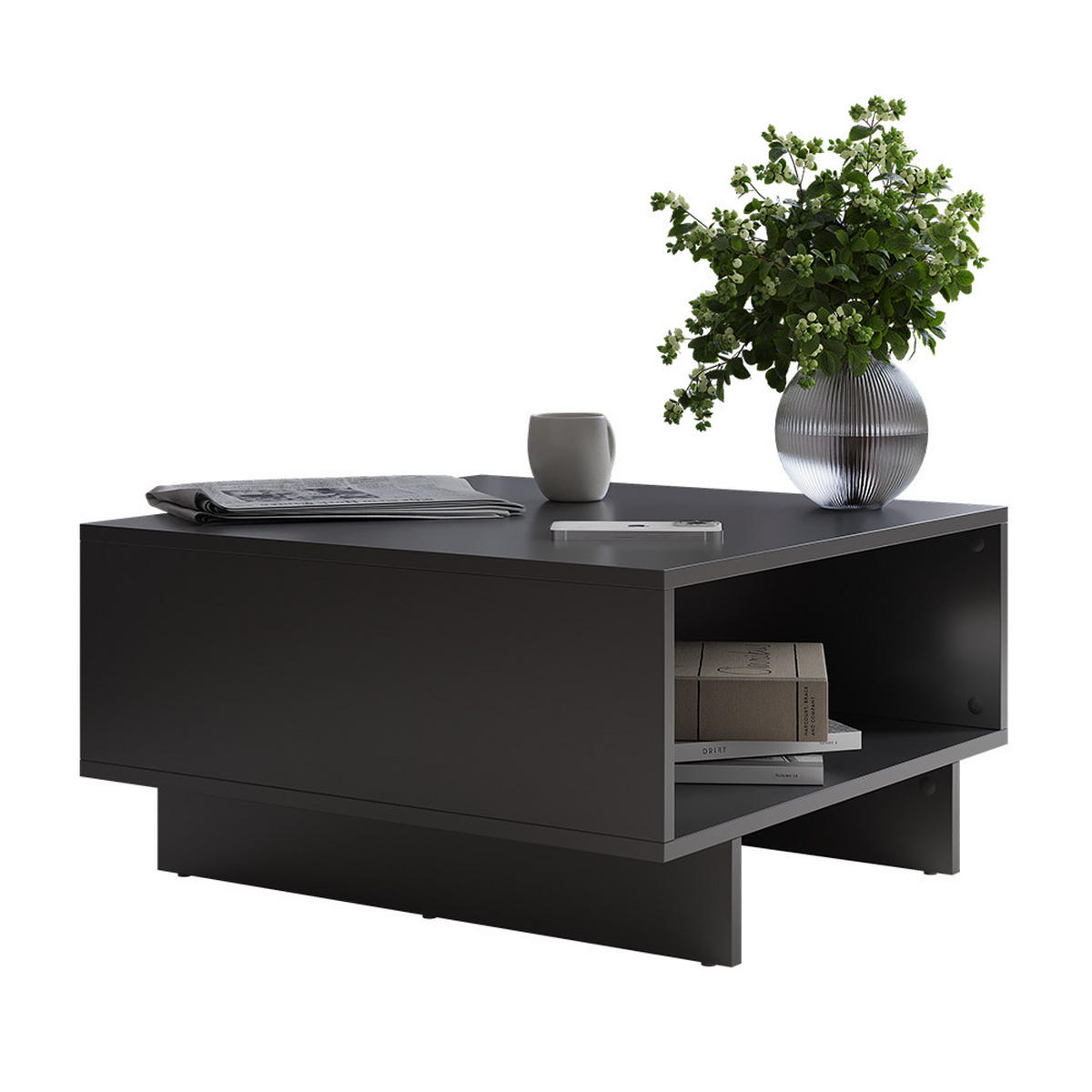 COUCHTISCH Luka Anthrazit 60 x 60 cm - Anthrazit, Holzwerkstoff (60/60/32.3cm) - Vicco