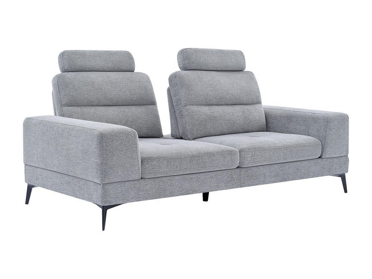 SOFA - 3 Personen - stoff - grau Udalio - Grau, Textil/Metall (215/86/123cm) - Vente-Unique
