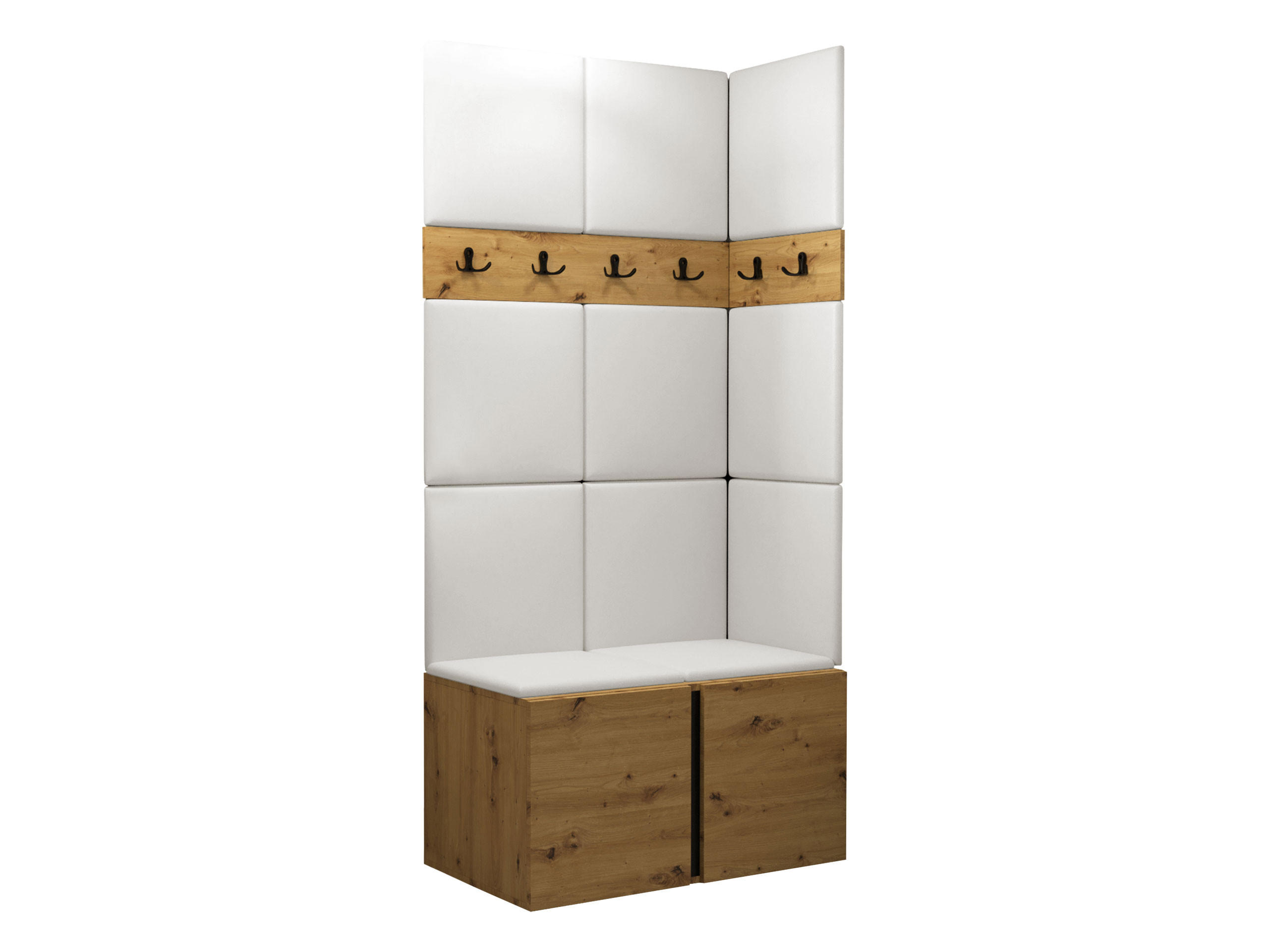 GARDEROBEN-SET Orion I - Eiche Artisan/Weiß, Holzwerkstoff/Kunststoff (84/186/46cm) - MIRJAN24