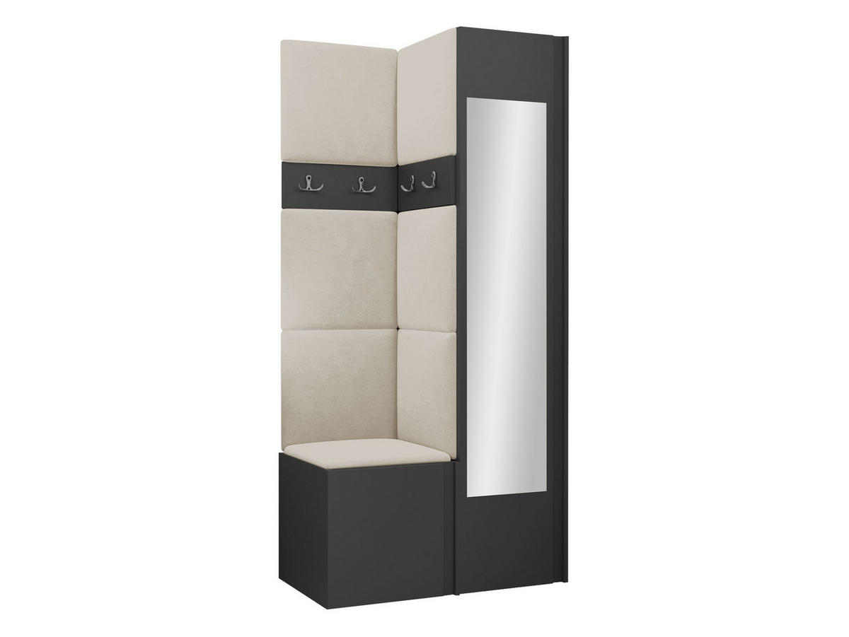 GARDEROBEN-SET Orion XXV - Beige/Graphitfarben, Holzwerkstoff/Kunststoff (82/186/46cm) - MIRJAN24