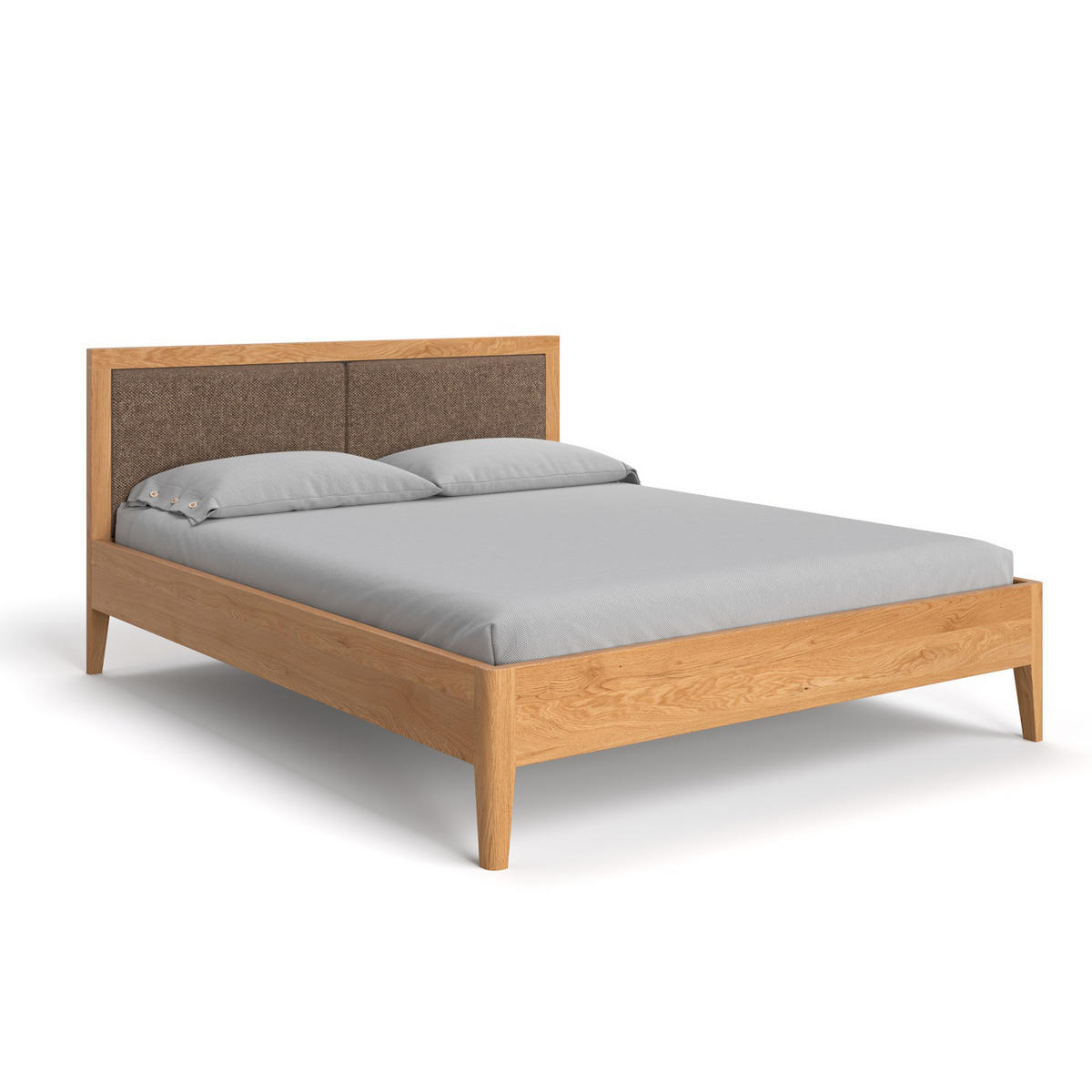 MASSIVHOLZBETT Silva aus Eiche 200x220 cm, Storm 18 - Eichefarben/Naturfarben, Holz (200/220cm) - Danzz