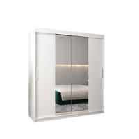 SCHWEBETÜRENSCHRANK 200/180/62 2-türig - Silberfarben/Weiß, Holz/Kunststoff (180/200/62cm) - MÖBEL KRYSPOL