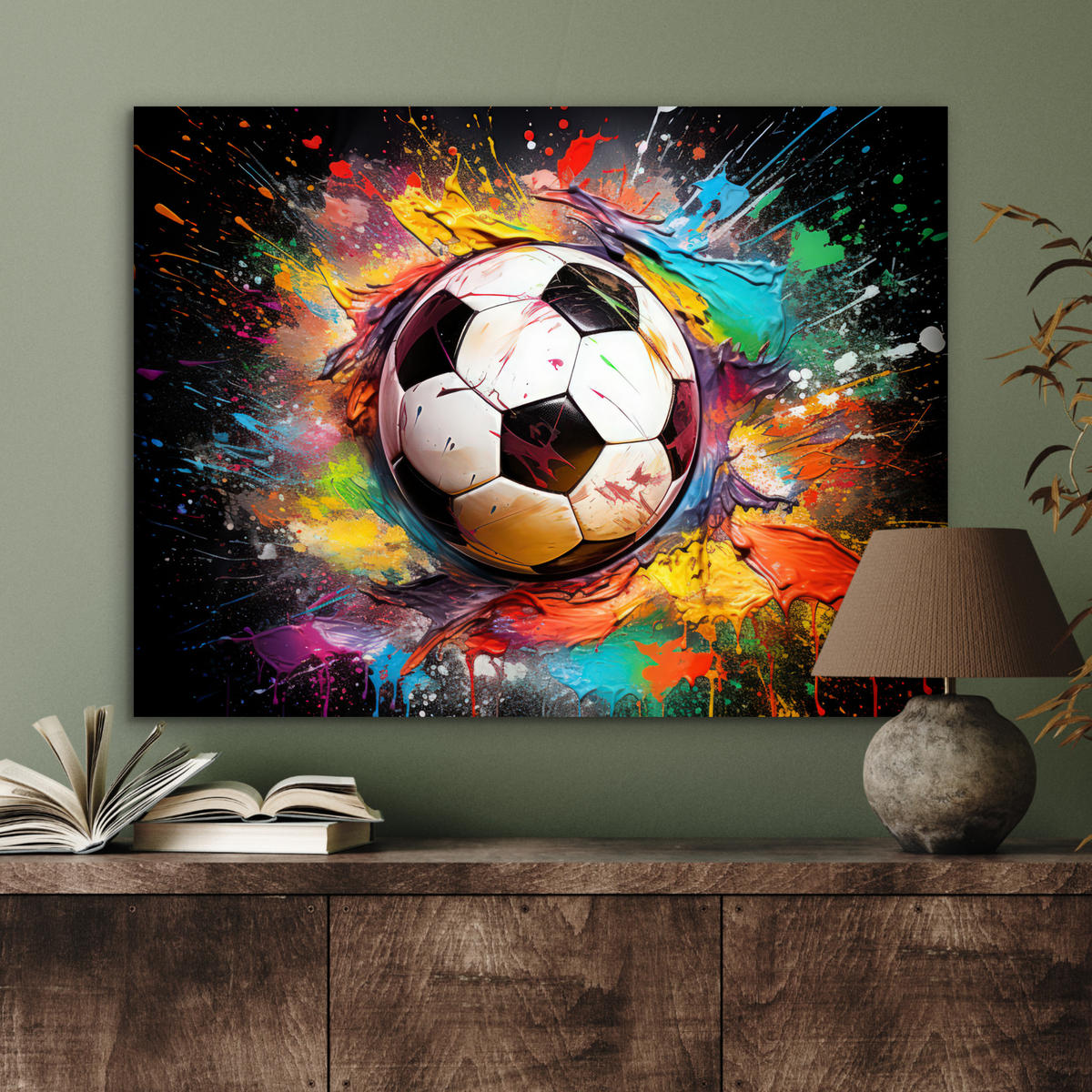KOVOVÝ OBRAZ Futbal - Farba - Farby - Čierna - Biela 80x60 cm - biela, kov (80/60cm) - MuchoWow