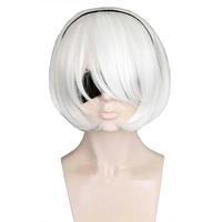 PERÜCKE Damen Weiß Hitzebeständig Cosplay Halloween - Weiß, Kunststoff (20/5/25cm)