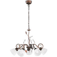 HÄNGELEUCHTE Kristalblätter Rostoptik Braun - Braun, Glas (70/70/150cm)