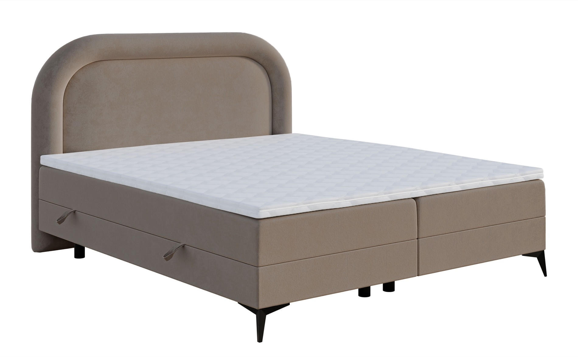 BOXBETT Loreo Beige Samt 160x200 cm - Beige/Schwarz, Kunststoff/Textil (160/200cm) - Selsey