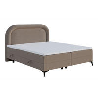 BOXBETT Loreo Beige Samt 160x200 cm - Beige/Schwarz, Kunststoff/Textil (160/200cm) - Selsey