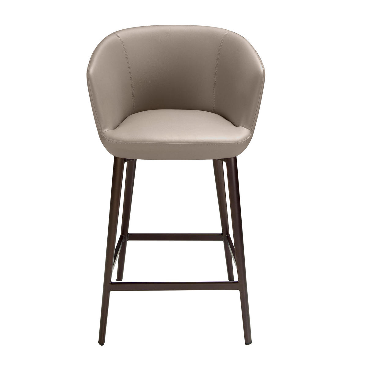 BARHOCKER Grau Braun 56/53/91 cm - Braun/Grau, Leder (56/91/53cm) - ANGEL CERDA