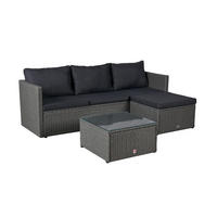 LOUNGESET Manila, Polyrattan, Grau - Grau, Kunststoff/Metall - dasmöbelwerk