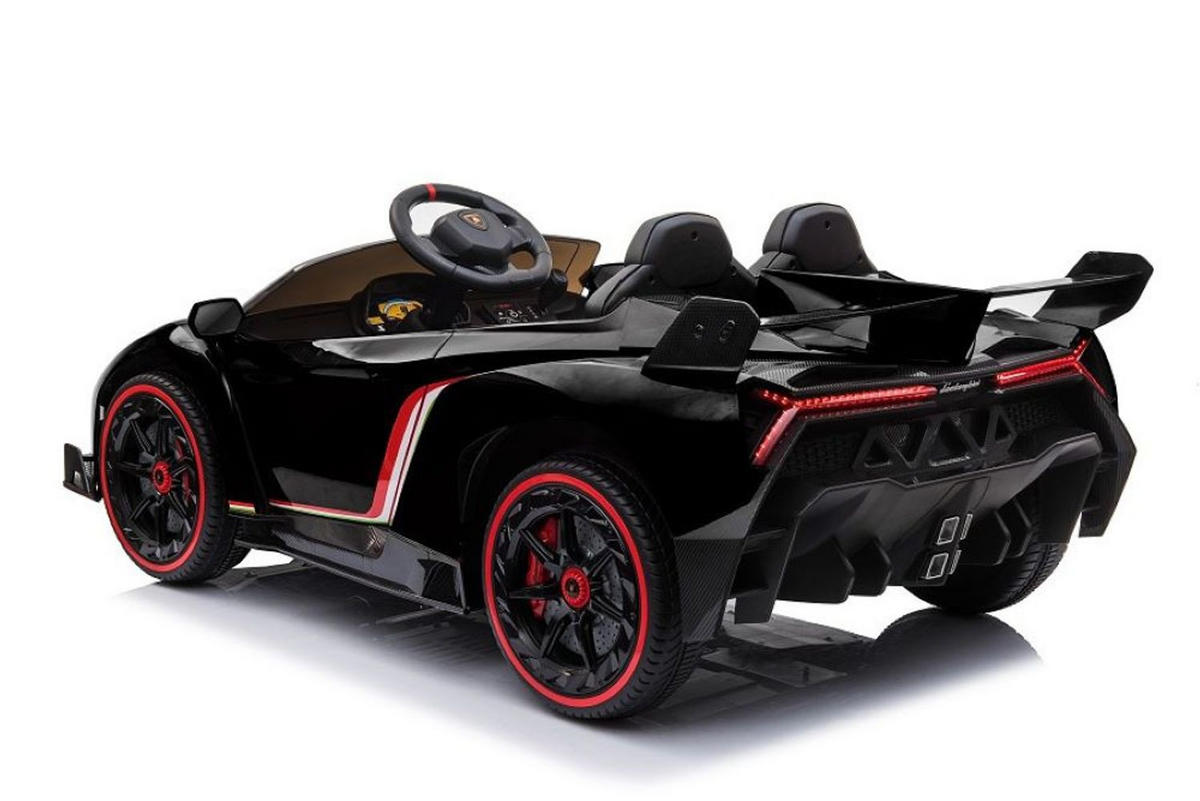 KINDER ELEKTROAUTO Lamborghini Veneno 615B schwarz Allradantrieb, EVA-Reifen, Kunstledersitz, lizenziert, 12V 7Ah Akku - Schwarz, Kunststoff (111/61/45cm) - Es-Toys