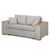 SCHLAFSOFA mit XL Armlehne - Grau, Textil (176/90/90cm) - home24