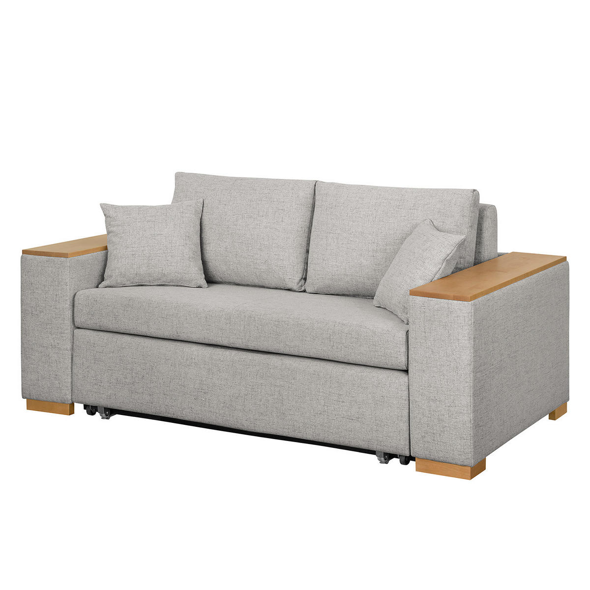 SCHLAFSOFA mit XL Armlehne - Grau, Textil (176/90/90cm) - home24