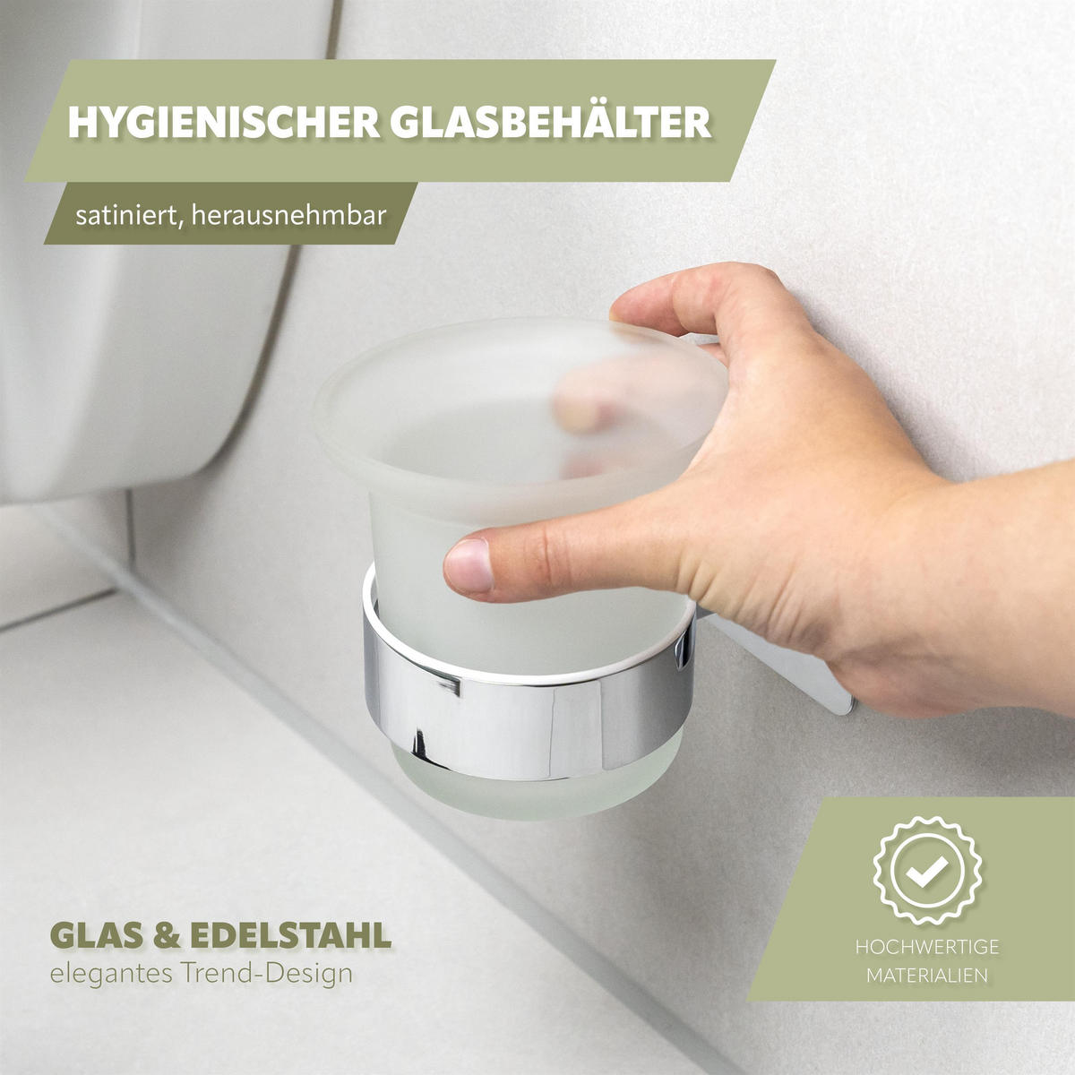 WC-GARNITUR LUCENTE TAPE, Edelstahl - Chromfarben, Metall (11.5/36/13.5cm) - bremermann