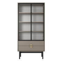 VITRINE Stoon II Steingrau 85 cm - šedá/černá, kov/kompozitní dřevo (85/179/41cm) - Selsey