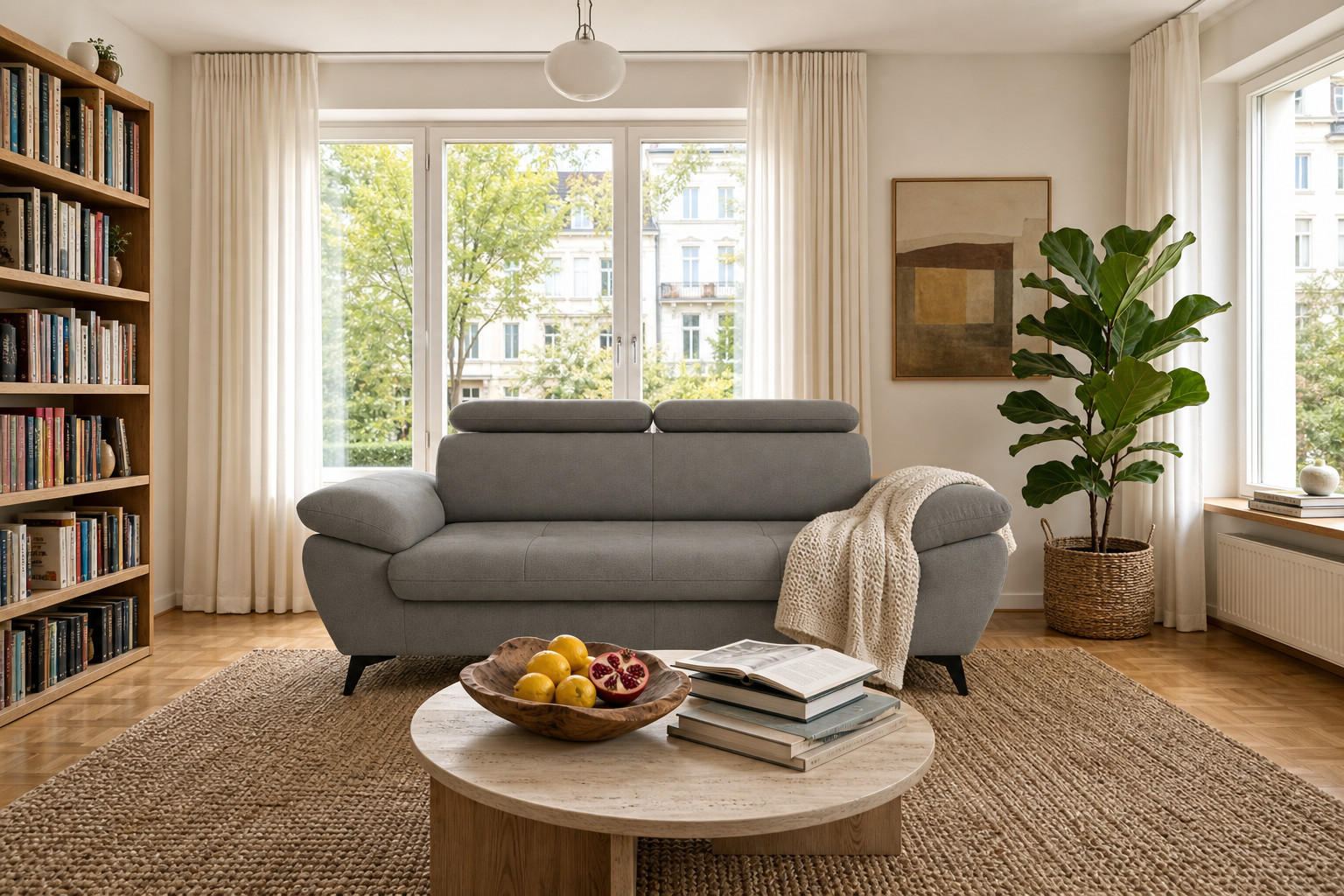 foamnova 3-Sitzer Graubraun 215x84x100 cm