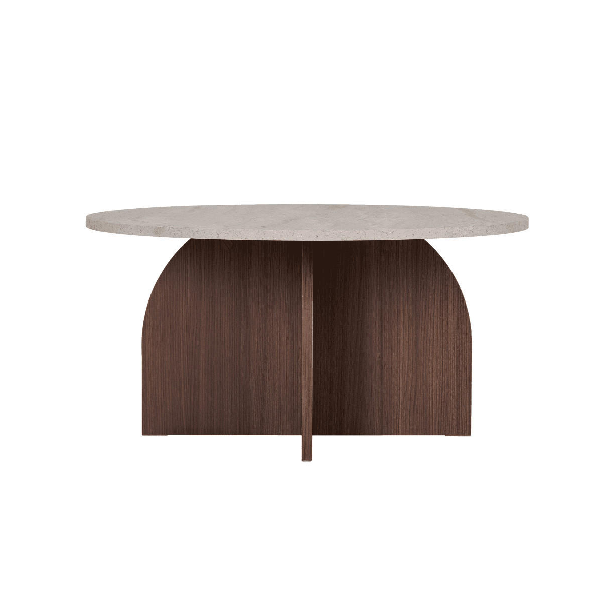 BEISTELLTISCH mit rundem Tischplatte 80/40/80 cm - Beige/Braun, Holzwerkstoff (80/80/40cm) - Calicosy