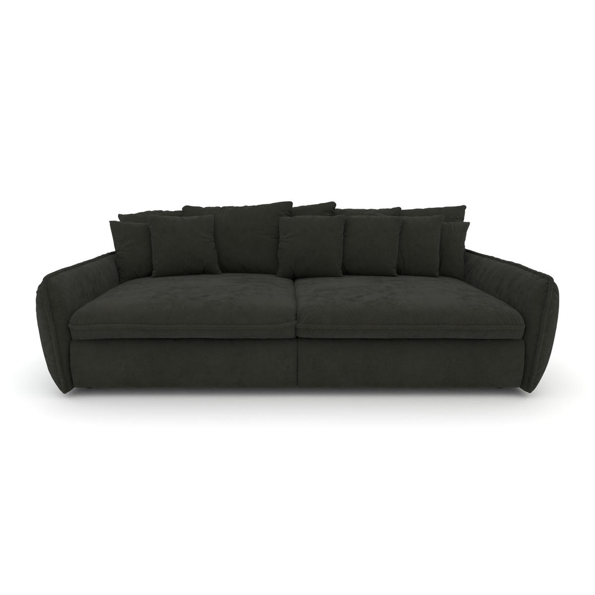 BIGSOFA Hereford Velvet Grau inkl. 11 Kissen 234/131/61 cm - Anthrazit, Kunststoff/Textil (234/61/131cm) - foamnova