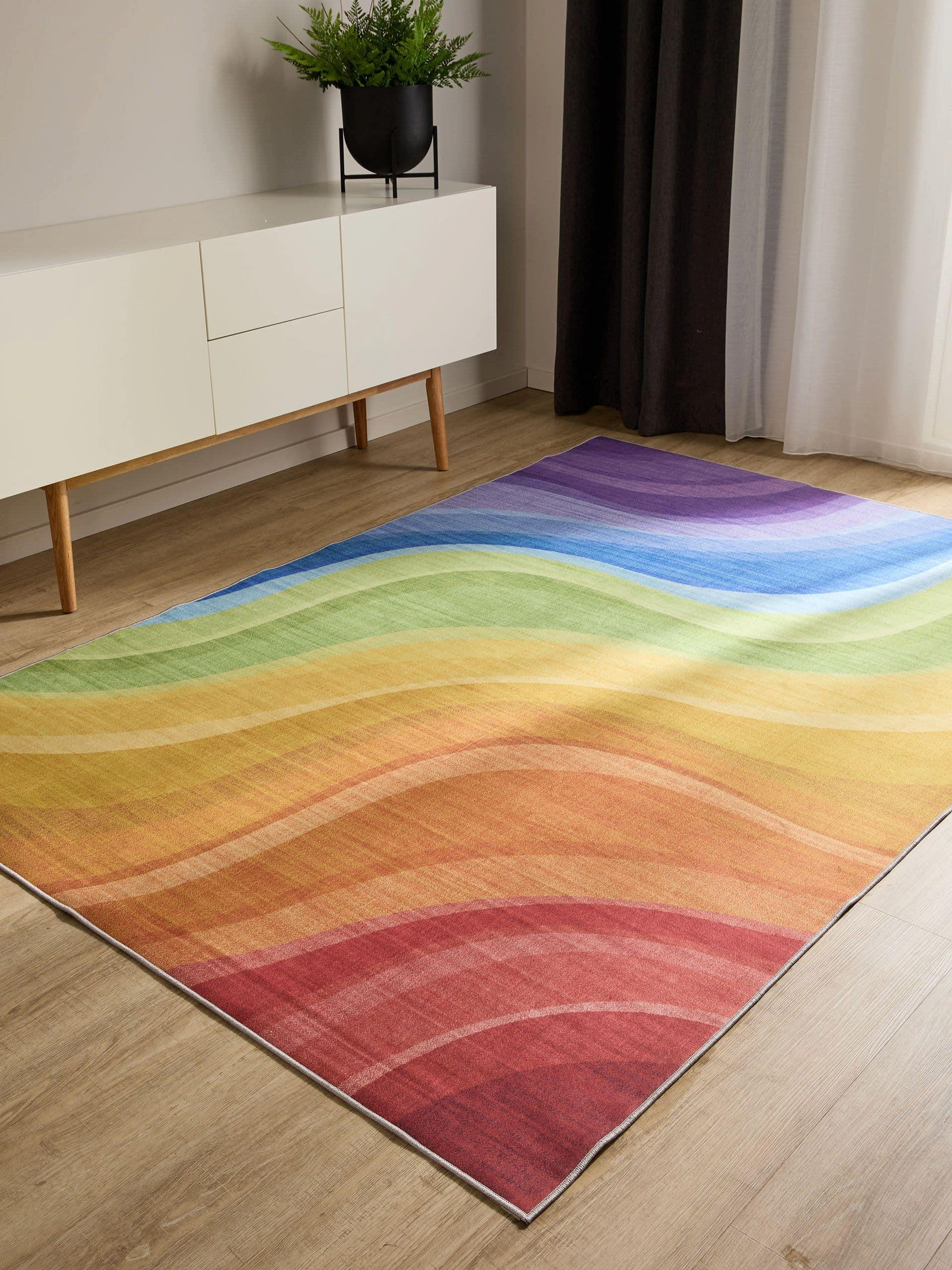 TEPPICH George waschbar 80x150 cm - Lila/Multicolor, Kunststoff (80/150cm) - benuta