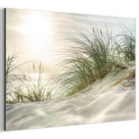 METALLBILD Dünen - Strand - Schleswig-Holstein - Wattenmeer 60x40 cm - Creme, Metall (60/40cm) - MuchoWow