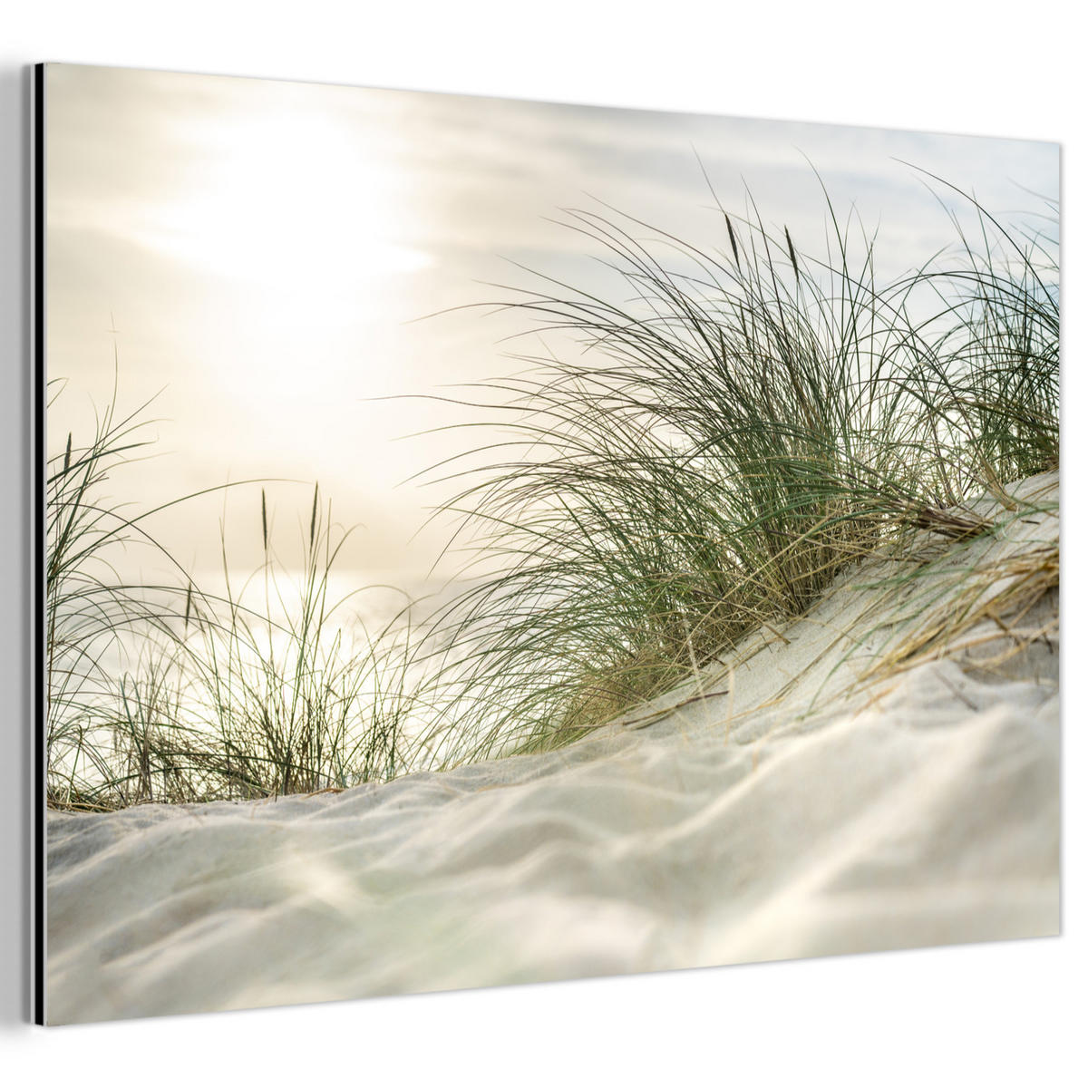 METALLBILD Dünen - Strand - Schleswig-Holstein - Wattenmeer 60x40 cm - Creme, Metall (60/40cm) - MuchoWow