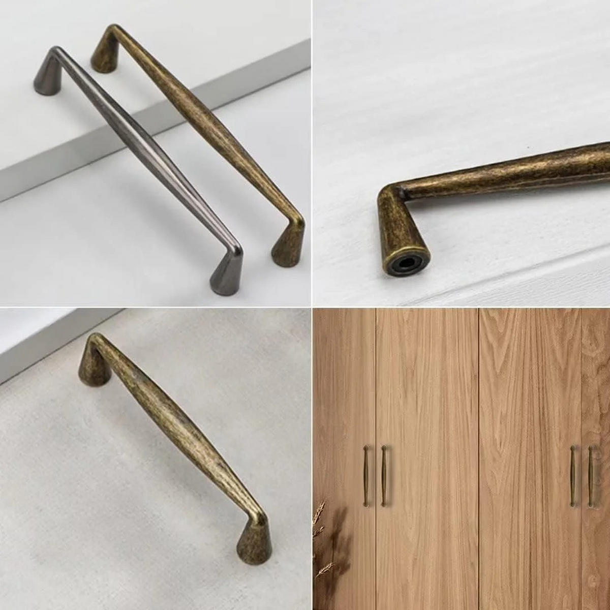 MÖBELGRIFF Antik Messing 6er-Set 96 mm - Goldfarben, Metall (2.6/1/10.8cm)