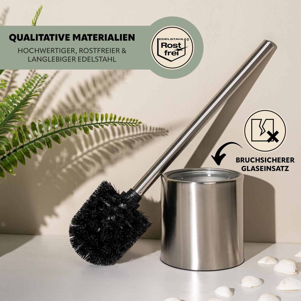 WC-GARNITUR TIRANO, Edelstahl - Edelstahlfarben, Metall (10/37/10cm) - bremermann